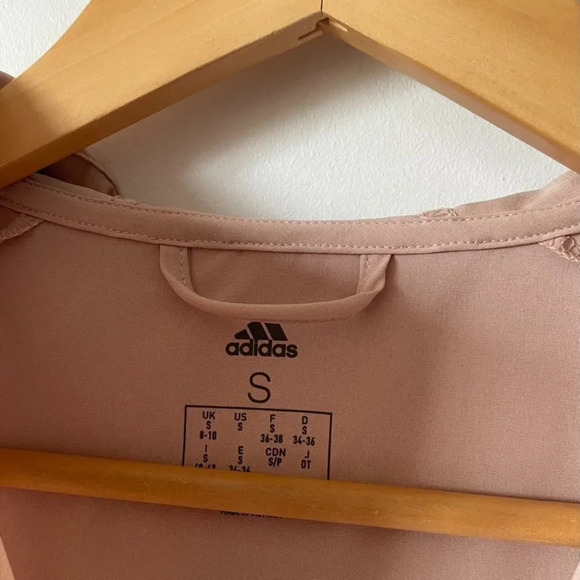 Adidas Climalite Thin Hooded Zip Up Jacket Nude Beige Sz  Small - Picture 4 of 5